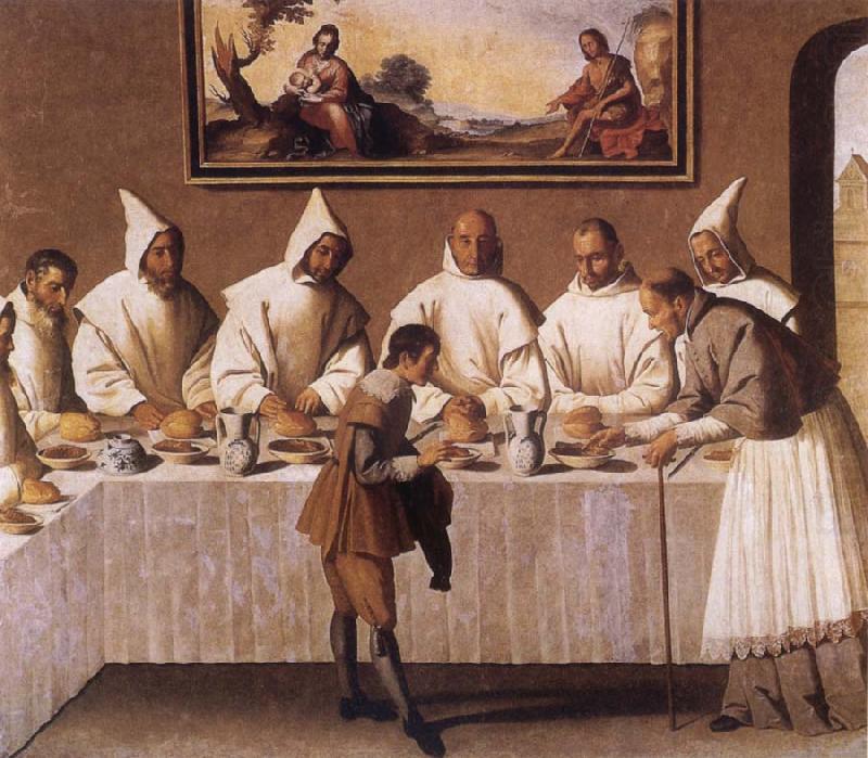 Francisco de Zurbaran St Hugo of Grenoble in the Carthusian Refectory china oil painting image